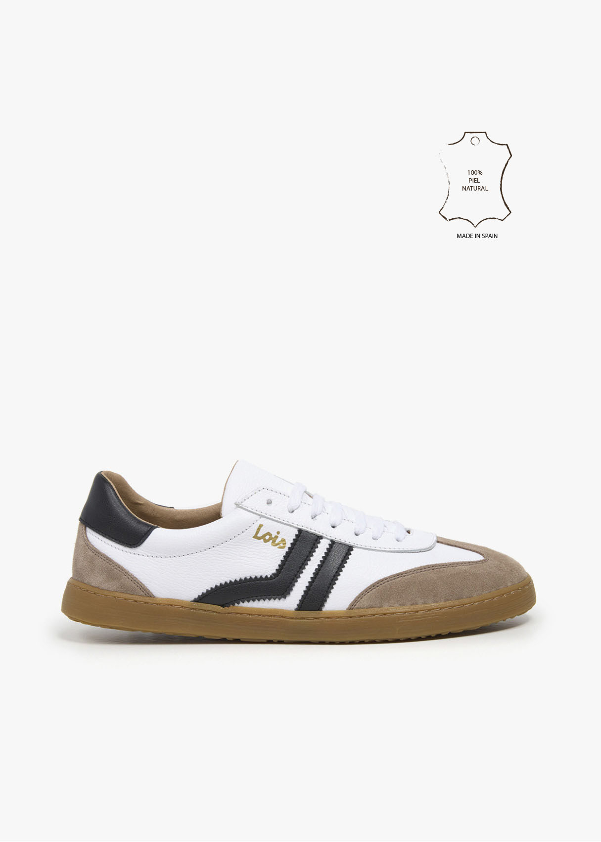 Bambas casual piel contrastadas blanca