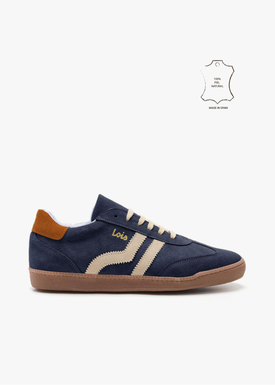 Bambas de piel  urbana vintage azul