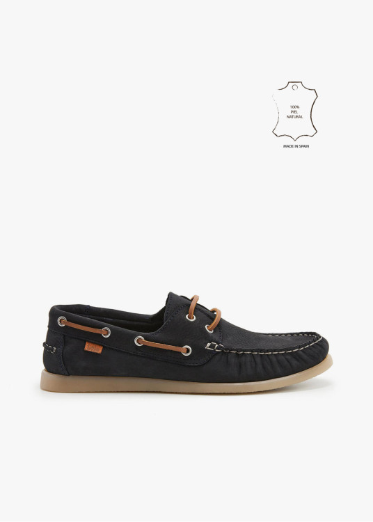 Náuticos piel cordones negro