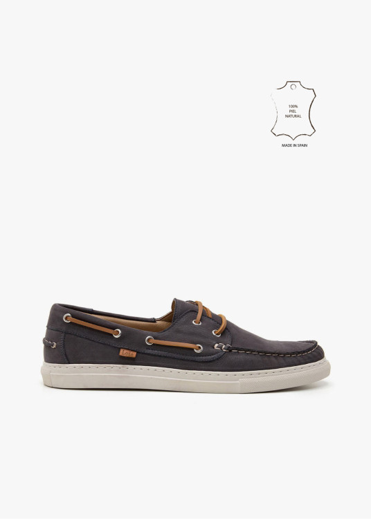 Náuticos Piel Nobuck Con cordones azul marino