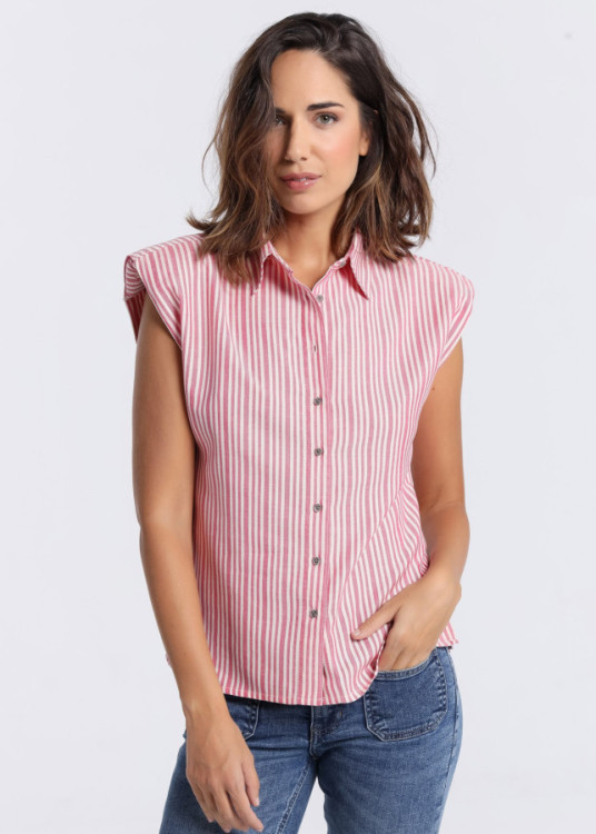 Camisa De Rayas Con Hombreras
