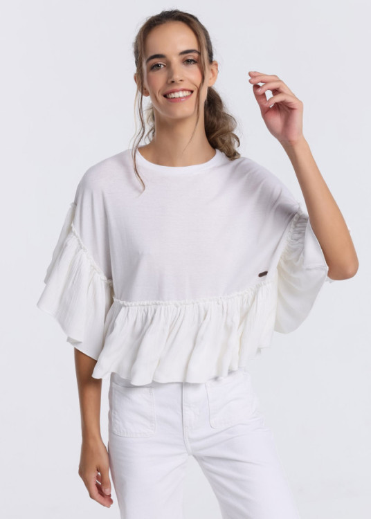Top Ancho Con Volantes
