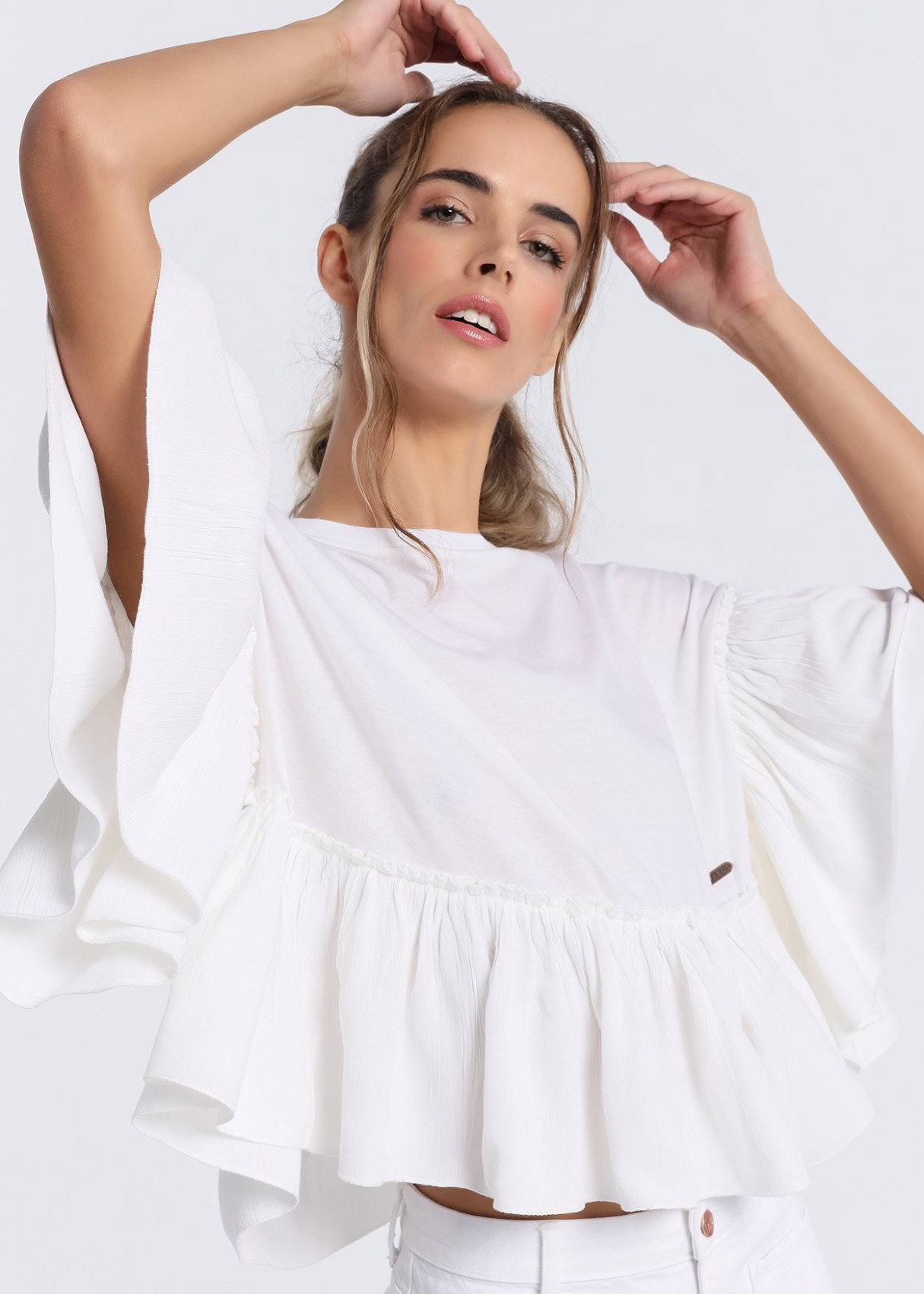 Top Ancho Con Volantes