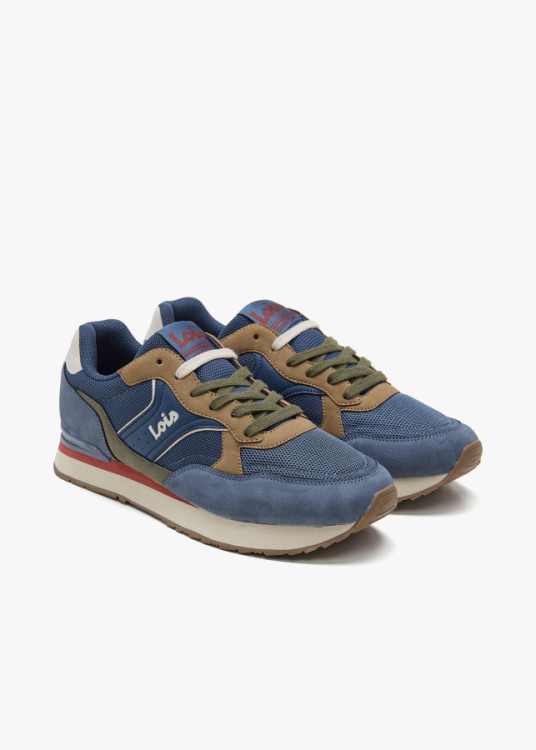 Sneaker Tiempo Libre Running cordoneras azul