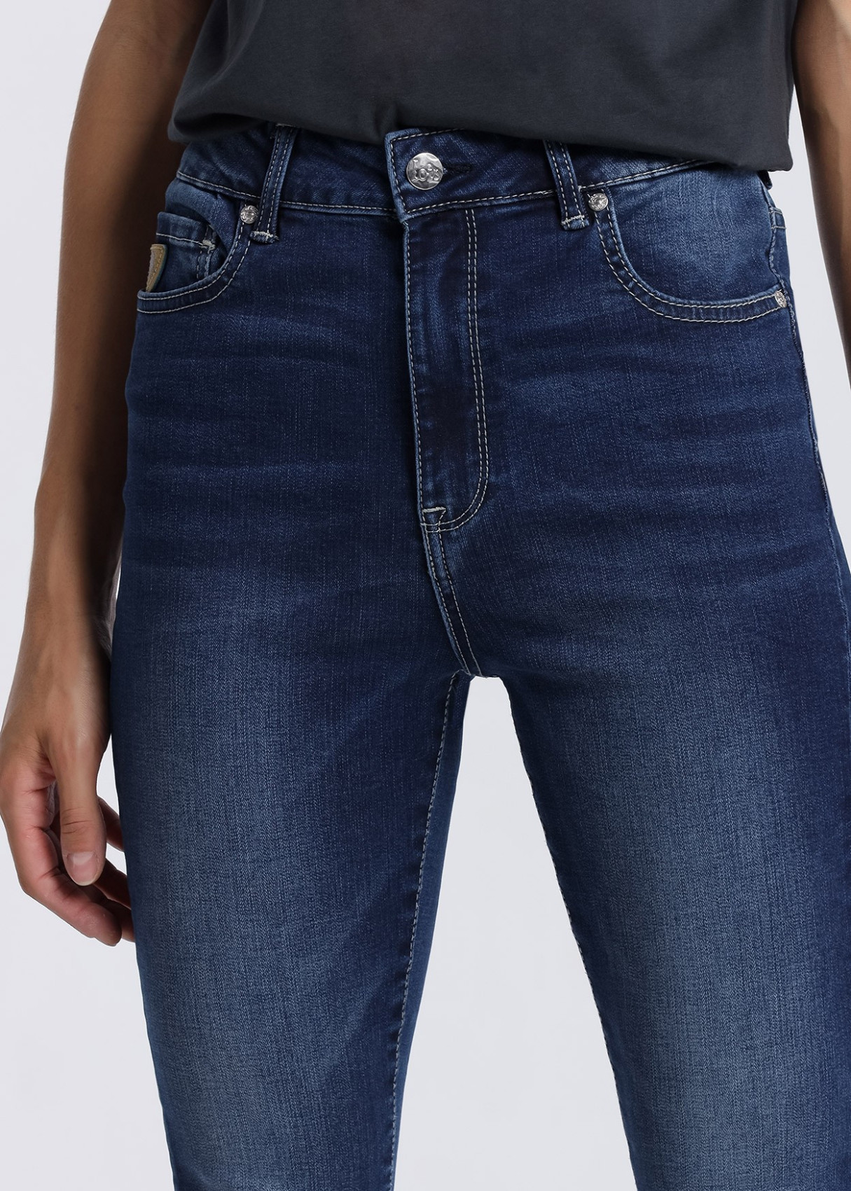 Jeans Skinny High Waist elásticos premium CHER SCOTLAND azul