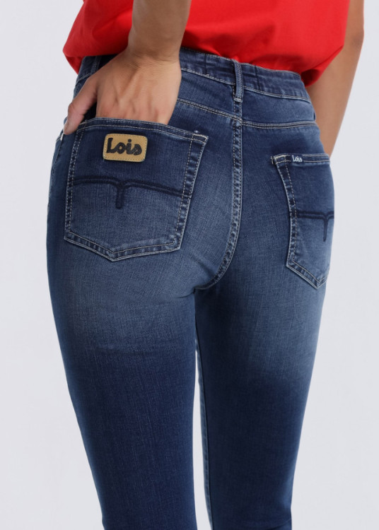 Jeans Skinny tiro bajo elásticos Premium LUCY SCOTLAND azul