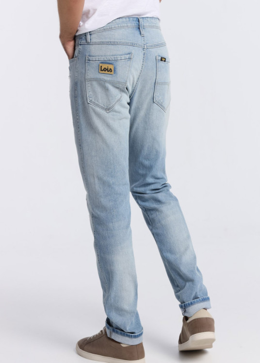 Vaqueros Slim Fit Tiro Medio detalle rotos DRAYSON DEREK azul