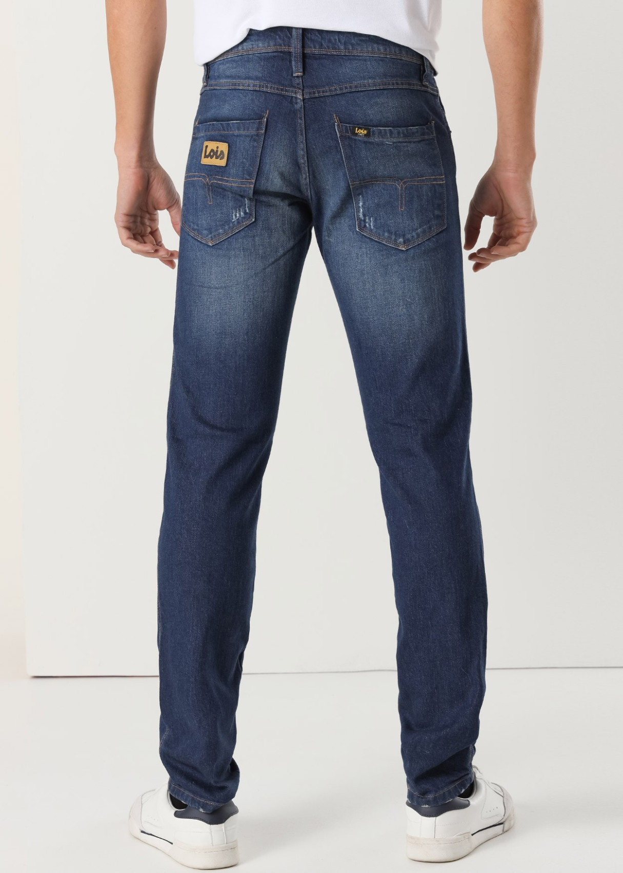 Vaqueros regular fit Cintura Media detalle rotos Premium azul