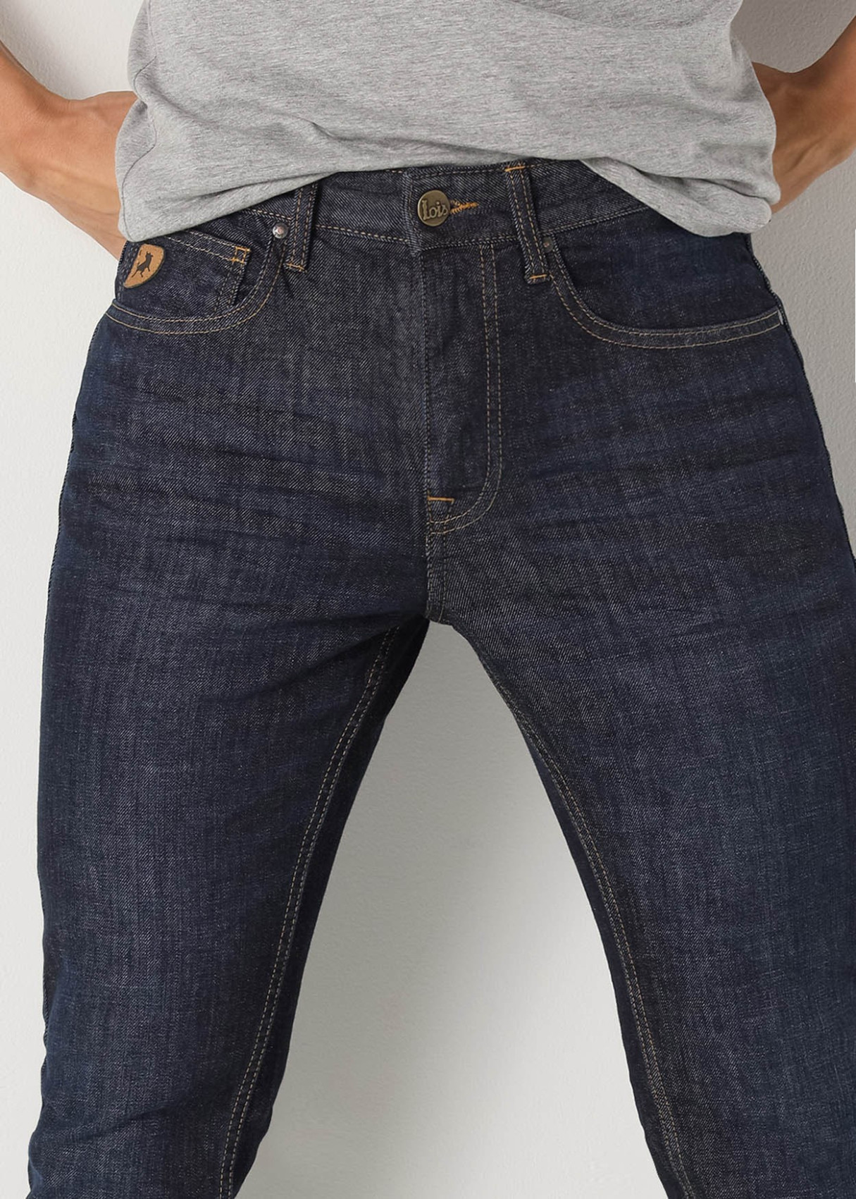 Vaqueros Slim Cintura Media tejido algodón Premium FORD-BROWNI azul