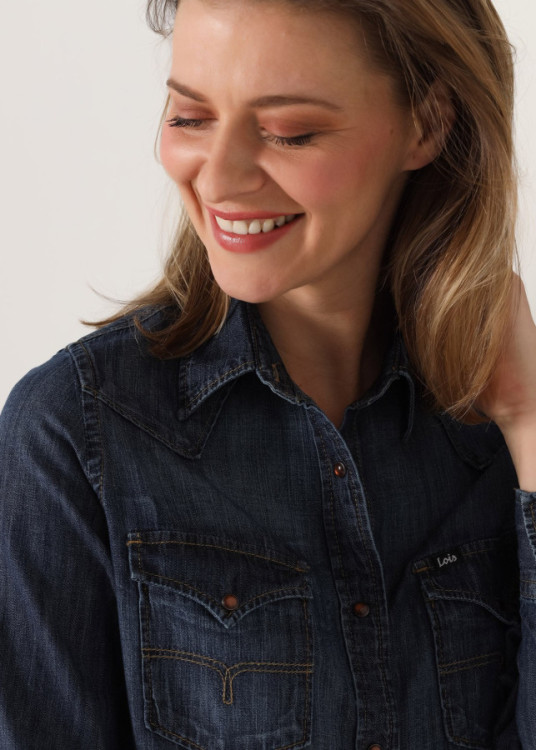 Camisa denim azul