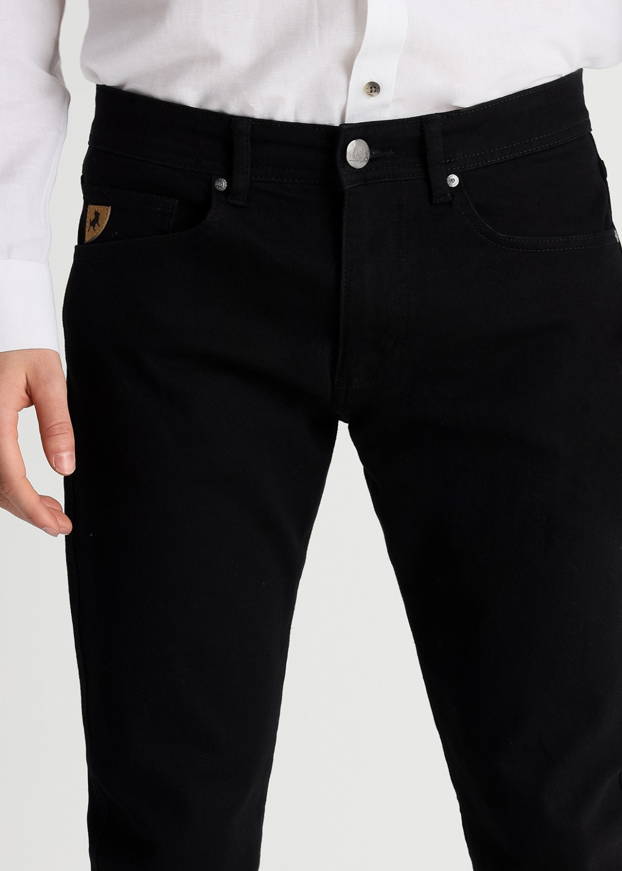 Vaqueros Regular Fit cintura Media Black Rinse negro