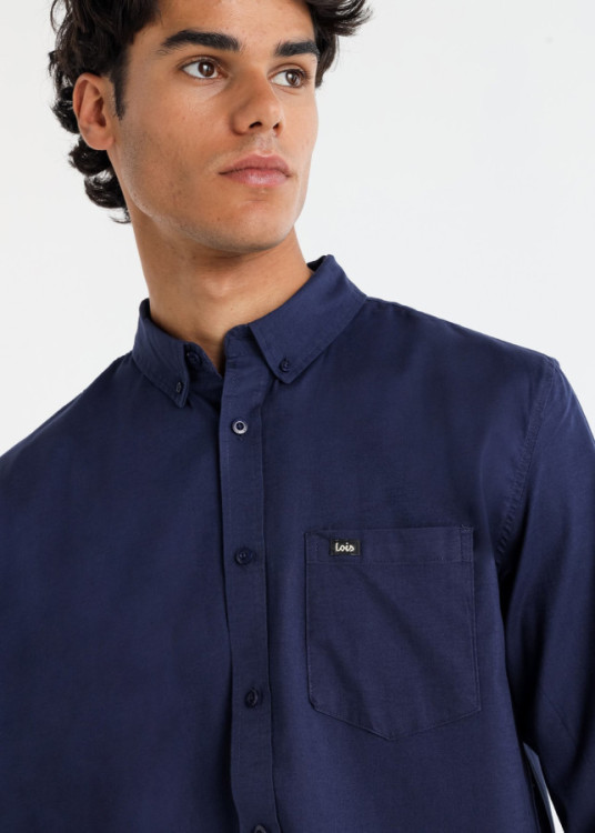 Camisa Manga Larga Fine Twill azul
