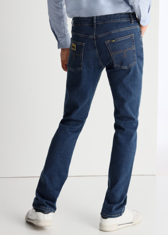 Vaqueros Regular Fit Tiro Medio Azul