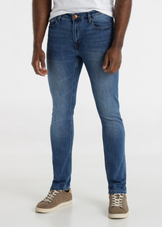 Vaqueros Lavado Medio Azul Slim Fit Tiro Medio ROBIN CAMP azul