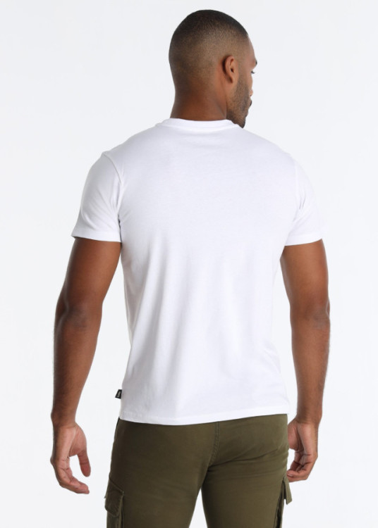 Camiseta Básica Manga corta Cuello Caja Gráfica Blanco