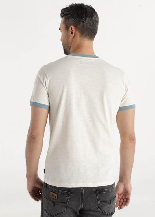 Camiseta Cuello Redondo Gráfica Toro Contraste Blanca