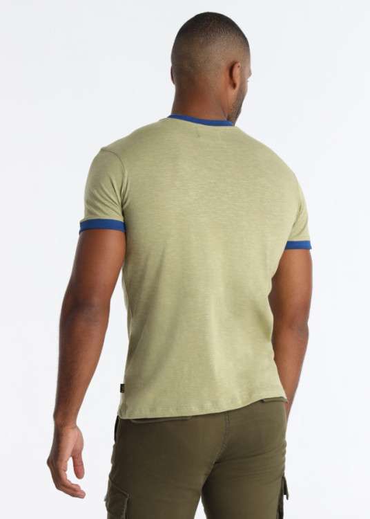 Camiseta Manga Corta Cuello Redondo Gráfica Toro Contraste Verde