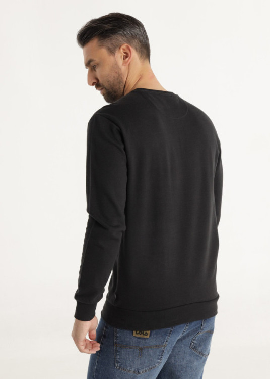 Sudadera Básica Cuello Caja Logo Parche negro