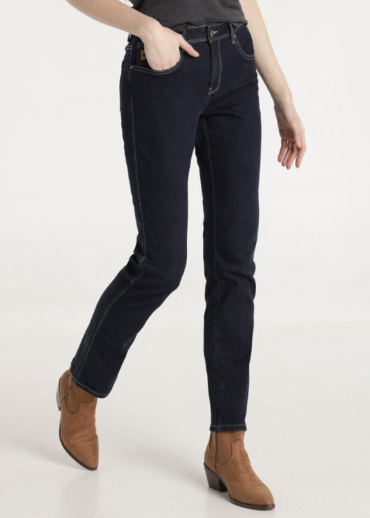 Jeans Straight Fit Tiro Bajo monic luca azul