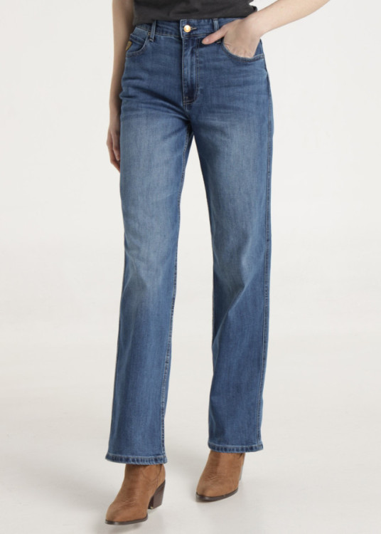 Jeans straight Tiro Medio carmen campbell azul
