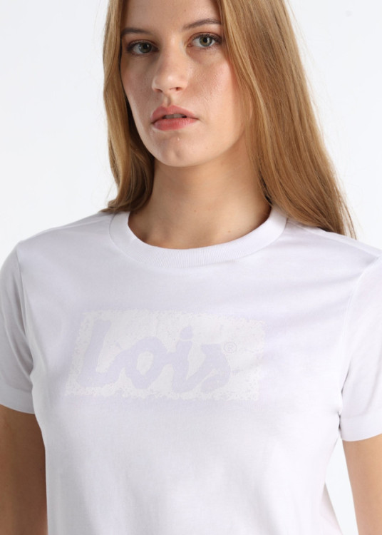 Camiseta Básica Brand Manga Corta Cuello Caja Blanco