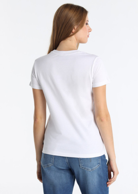 Camiseta Básica Brand Manga Corta Cuello Caja Blanco
