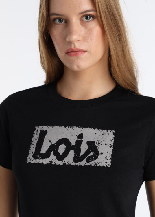 Camiseta Básica Brand Manga Corta Cuello Caja negro