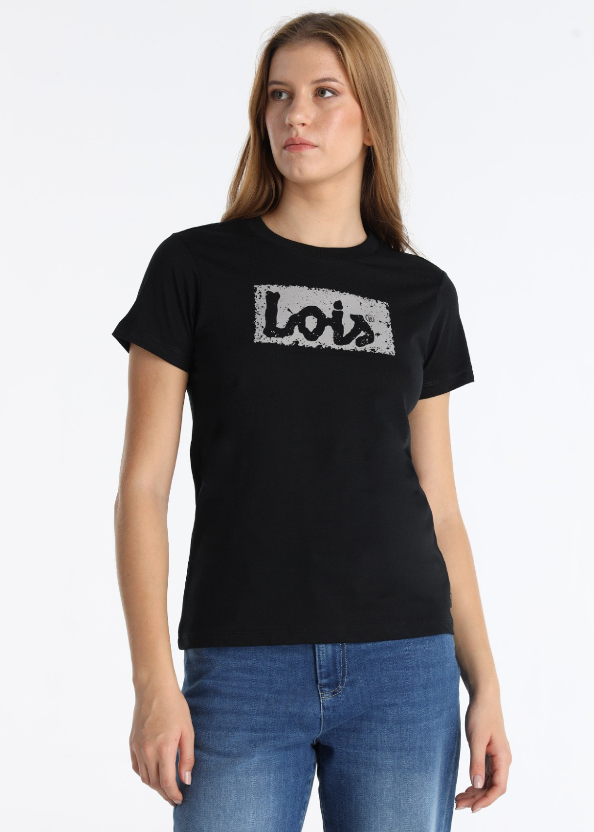 Camiseta Básica Brand Manga Corta Cuello Caja negro