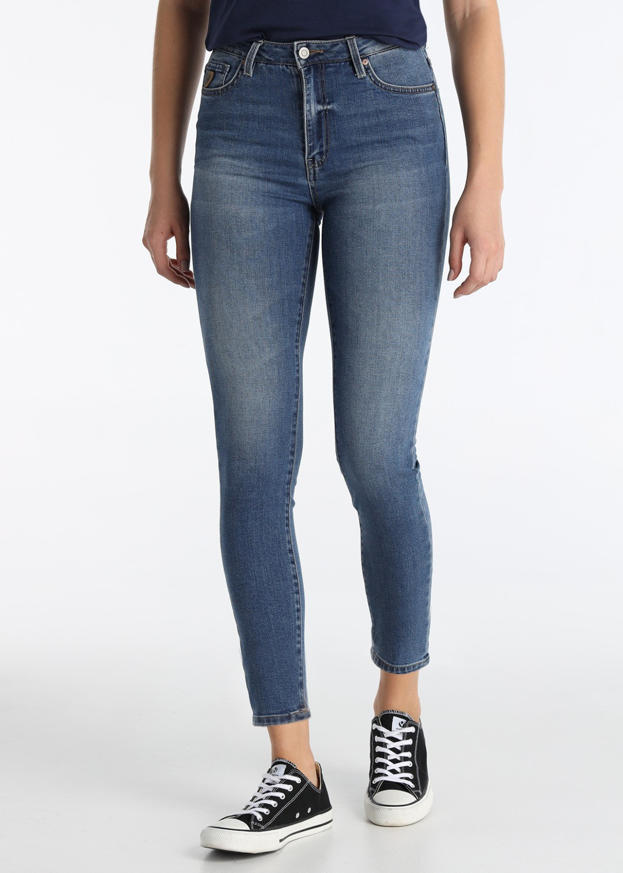 Jeans Skinny Tobilleros Lavado Medio