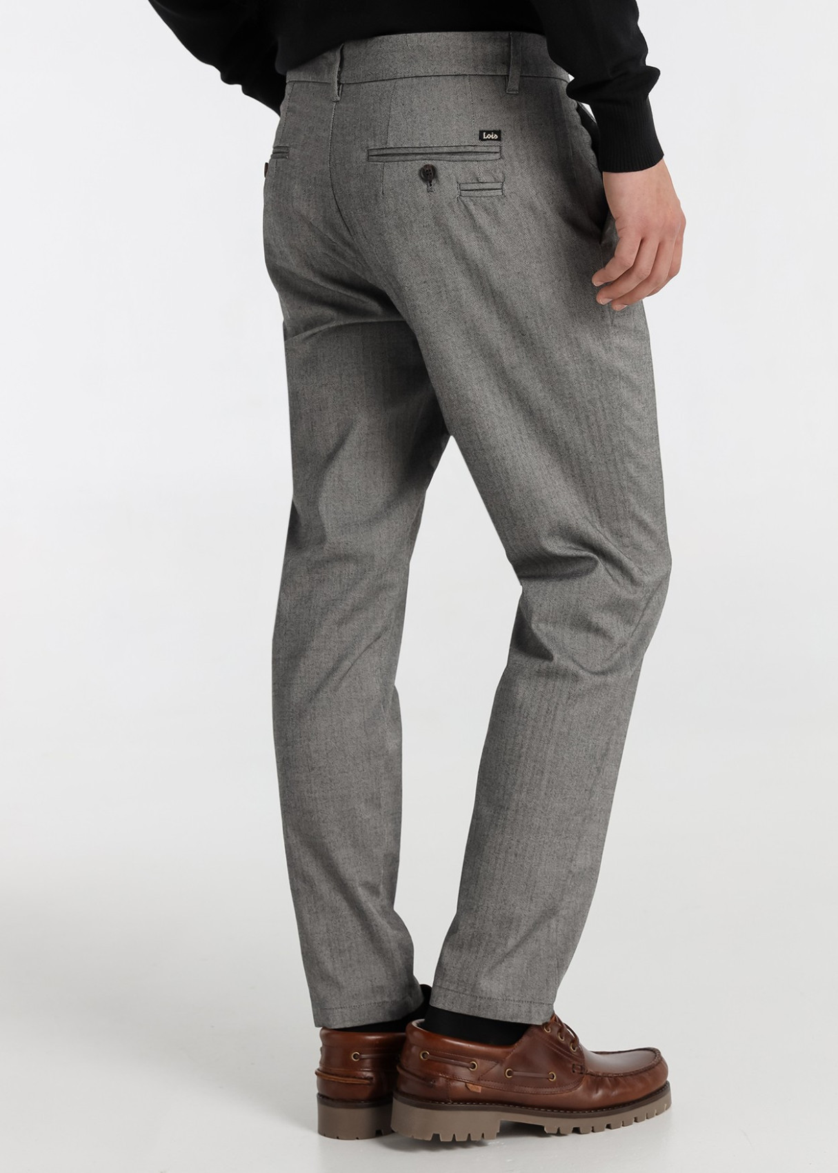 Pantalón Chino Con Estructura De Espiguilla Elástica Jeans Para Hombre  Diseño Versátil