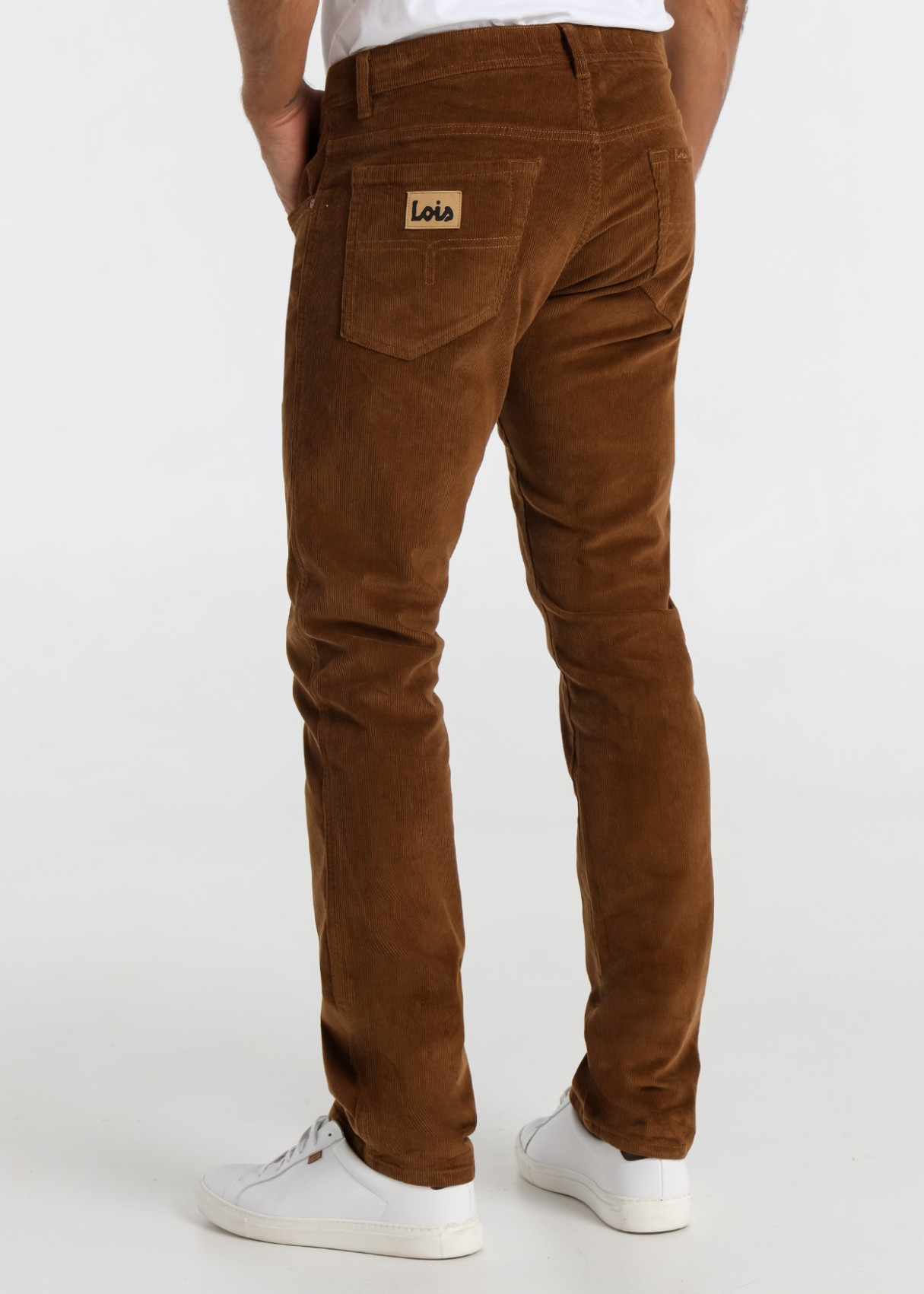Pantalón recto Pana Elástica marrón