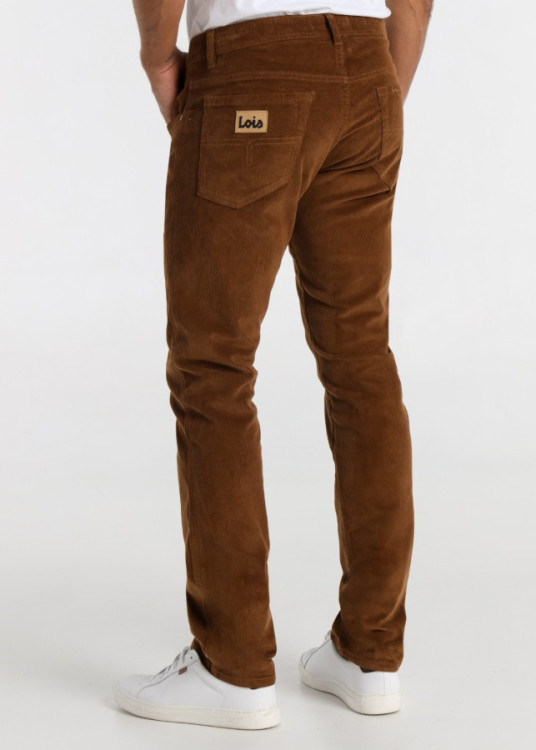 Pantalón recto Pana Elástica marrón