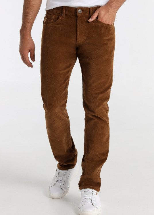 Pantalón recto Pana Elástica marrón