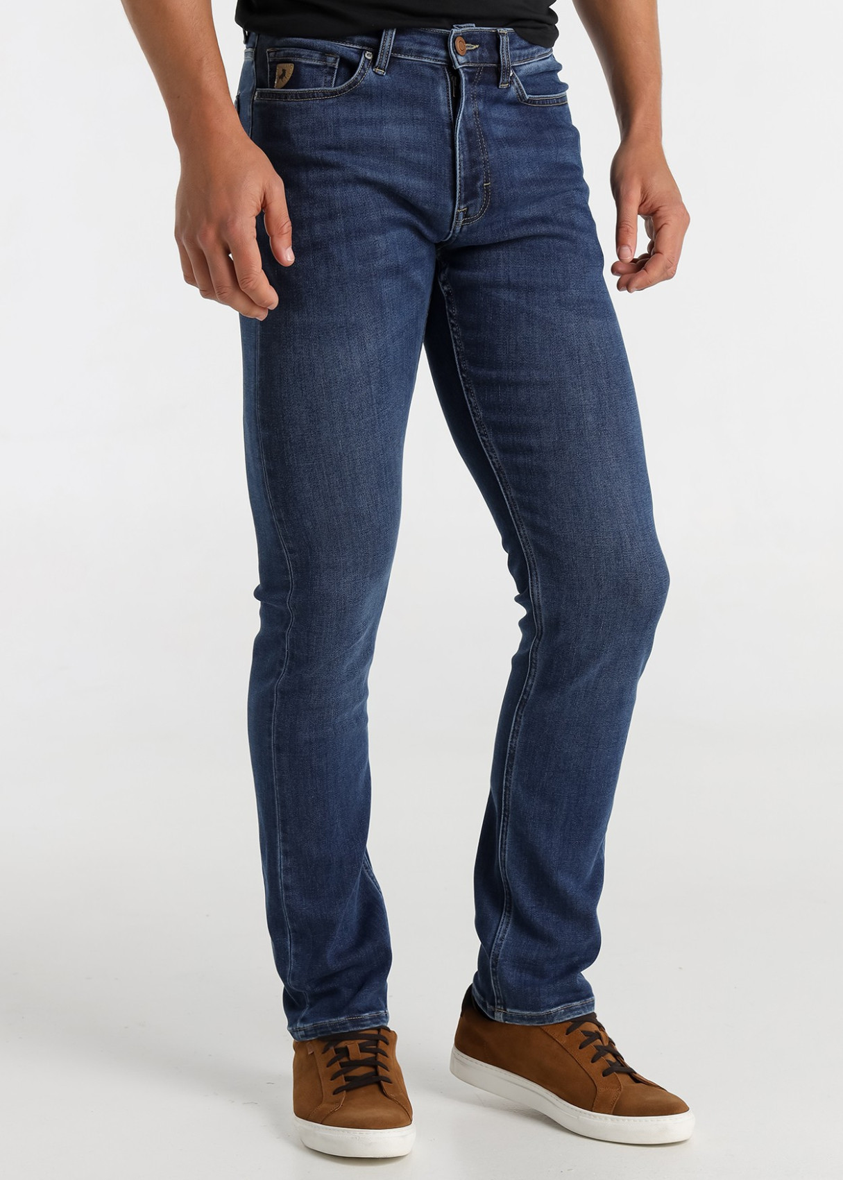 Vaqueros slim fit cintura media Lavado Azul