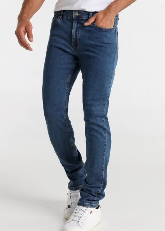 Vaqueros slim fit cintura media Lavado Azul