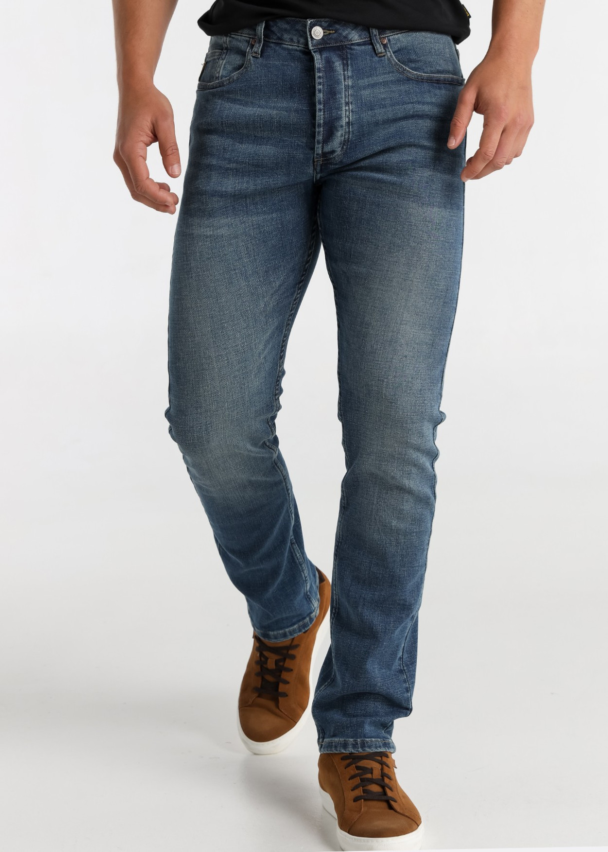 Vaqueros slim fit cintura baja Lavado Vintage Azul