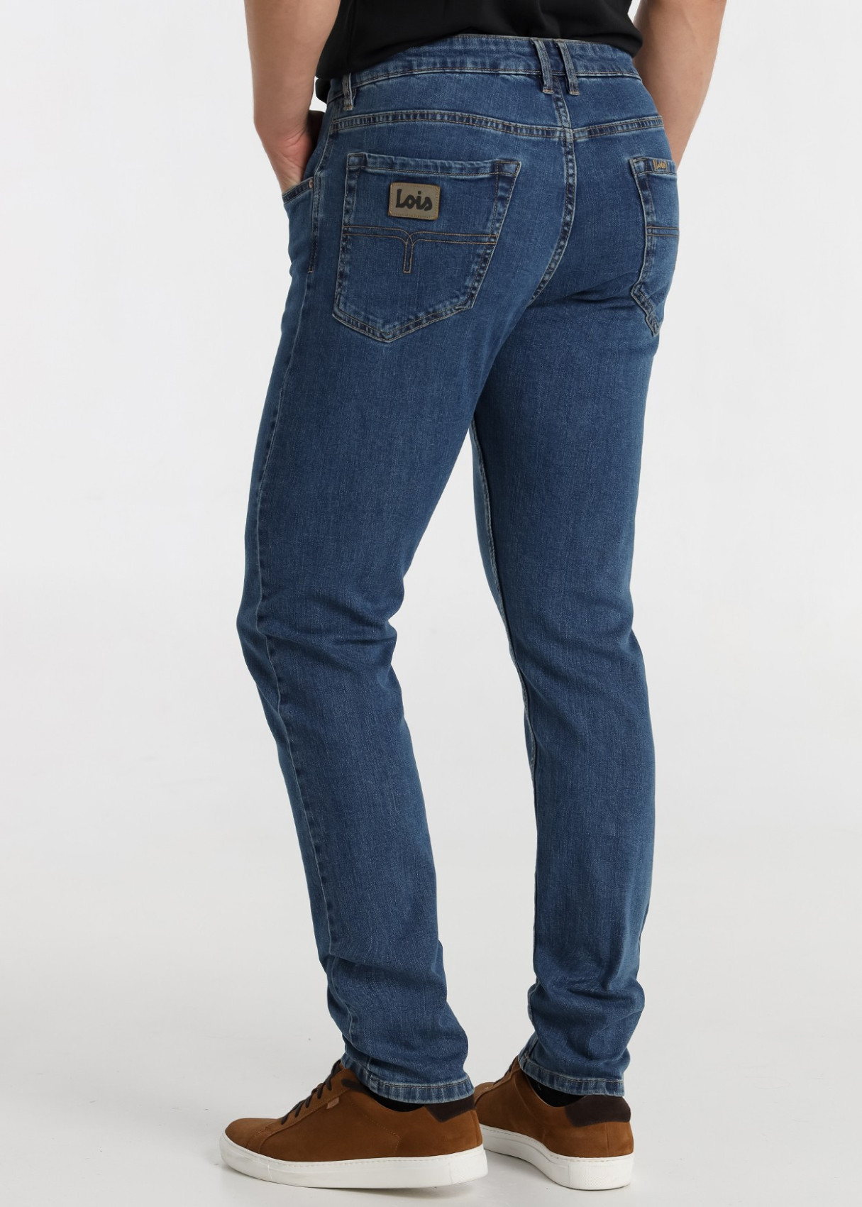 Vaqueros slim fit cintura baja Lavado Azul Medio