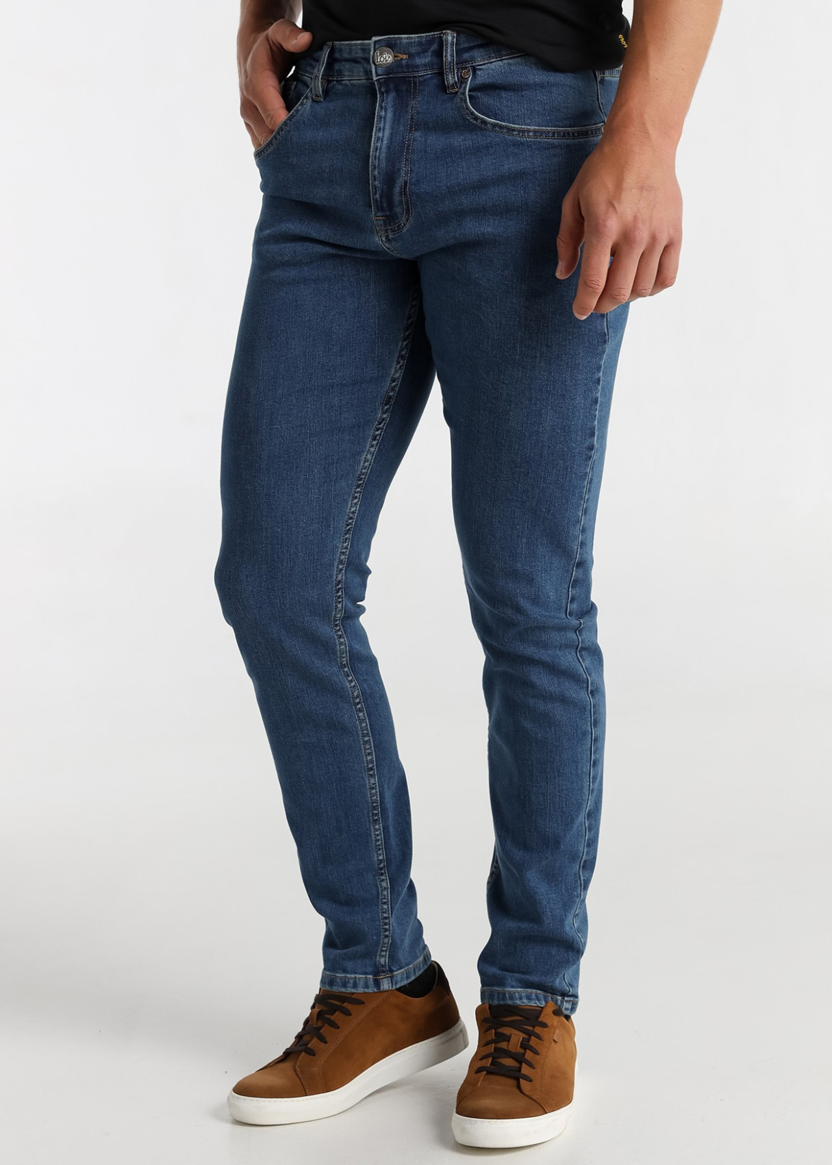 Vaqueros slim fit cintura baja Lavado Azul Medio