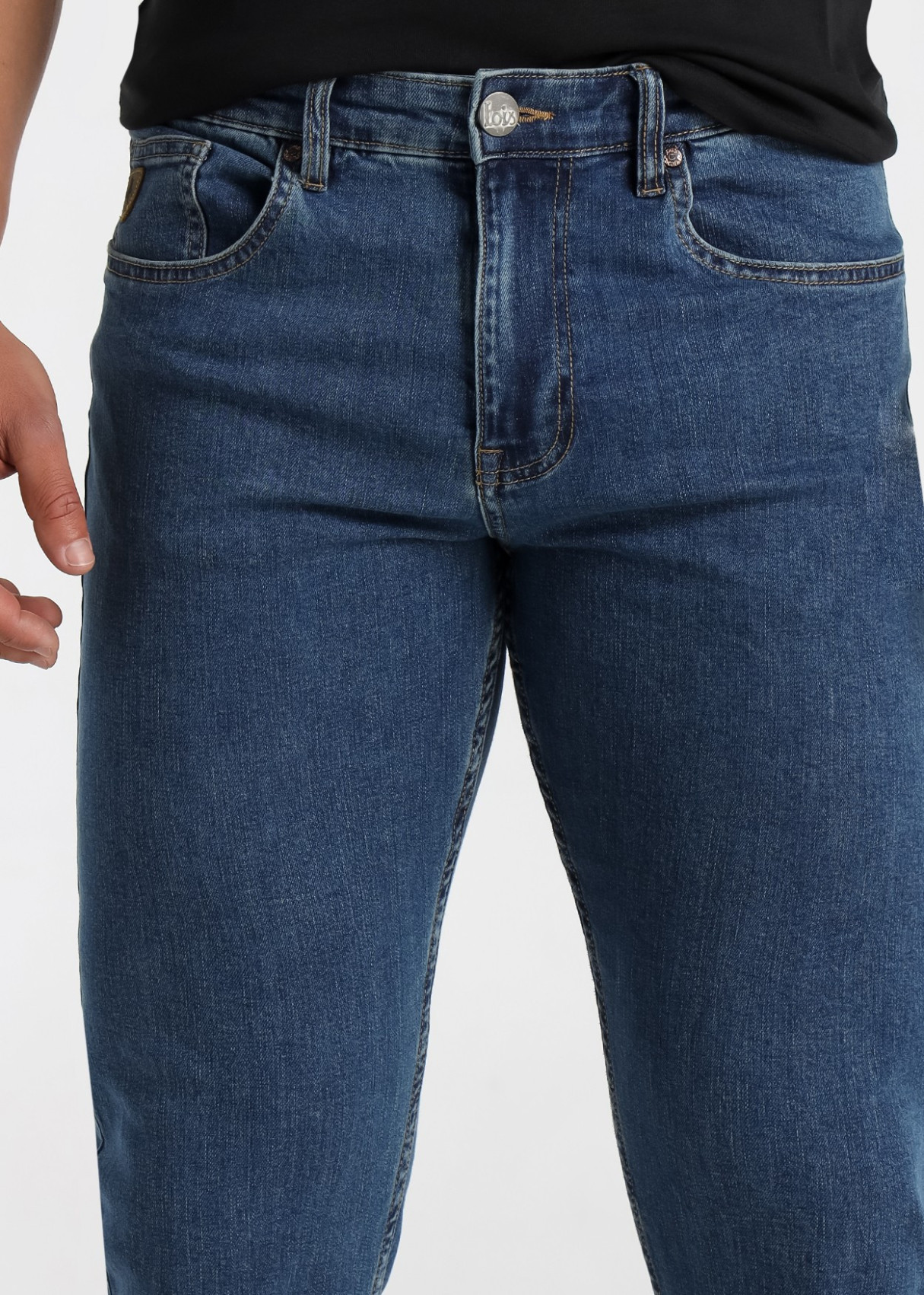 Vaqueros slim fit cintura baja Lavado Azul Medio