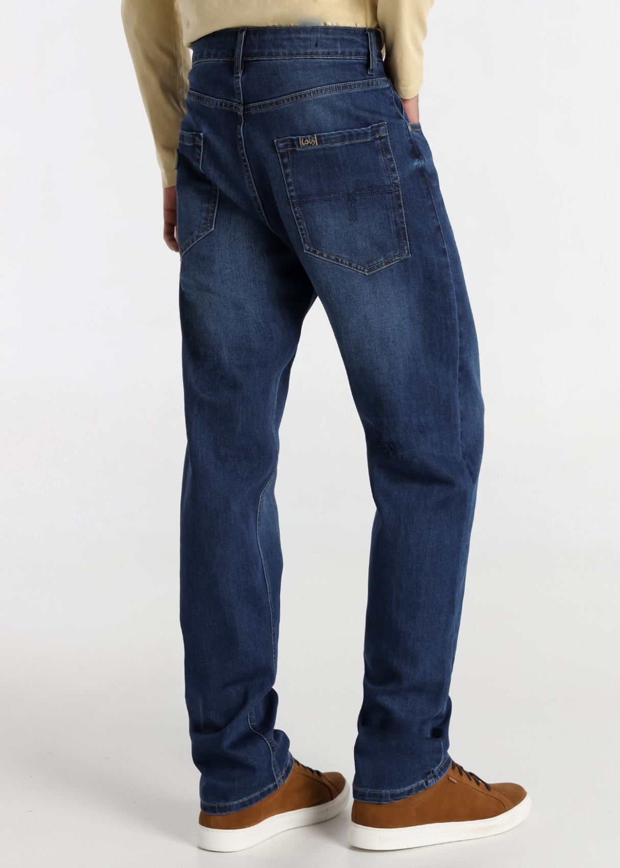 Vaqueros tappered fit cintura alta Lavado Azul