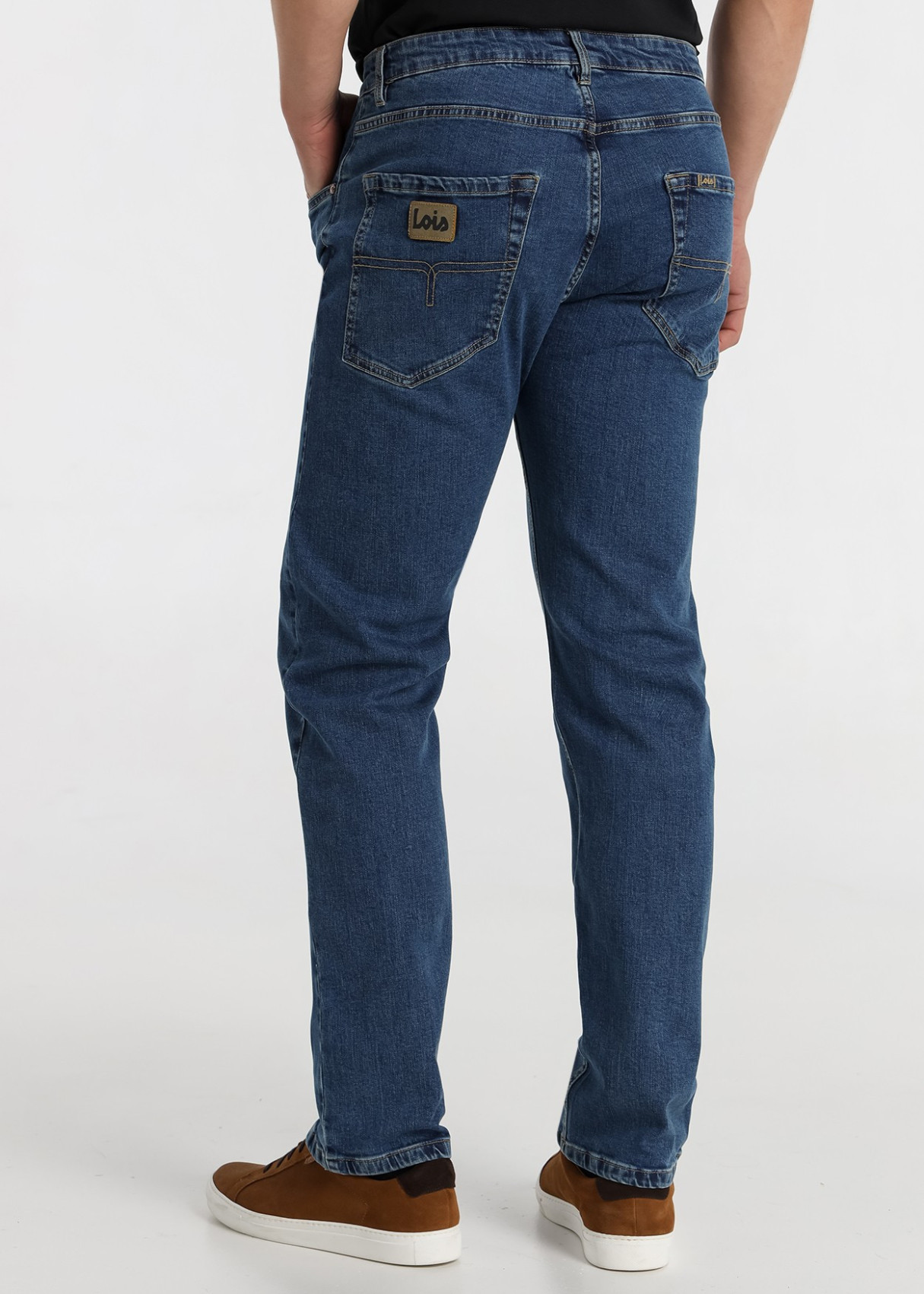 Vaqueros straight fit cintura alta azul