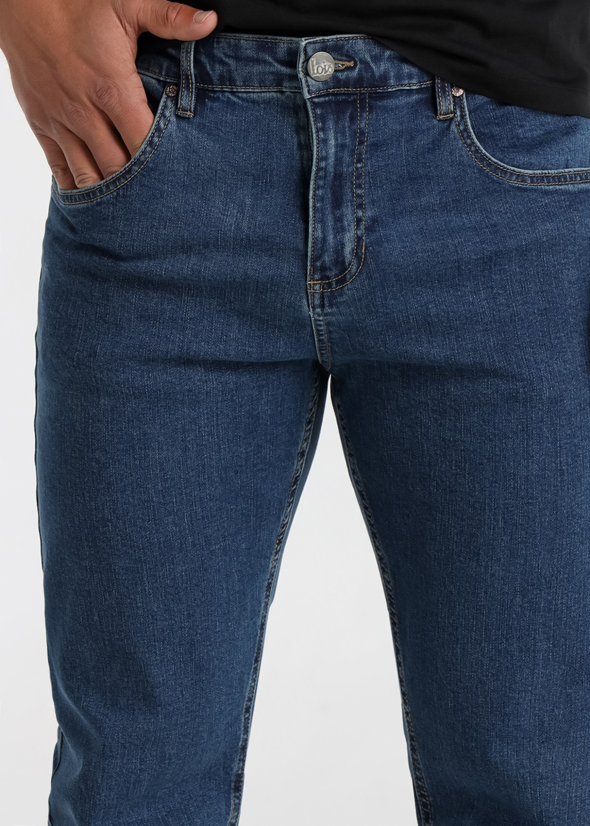 Vaqueros straight fit cintura alta azul