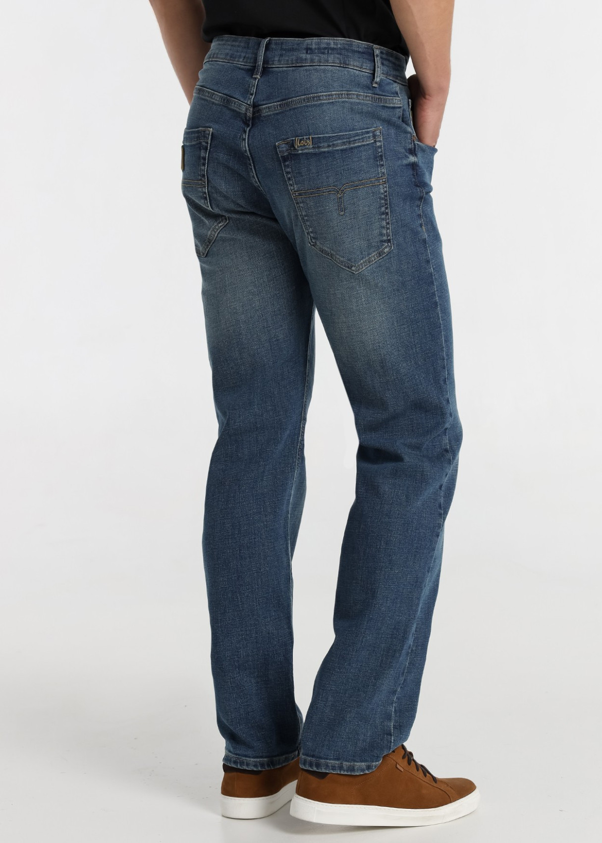 Vaqueros straight fit cintura baja Lavado Vintage Azul
