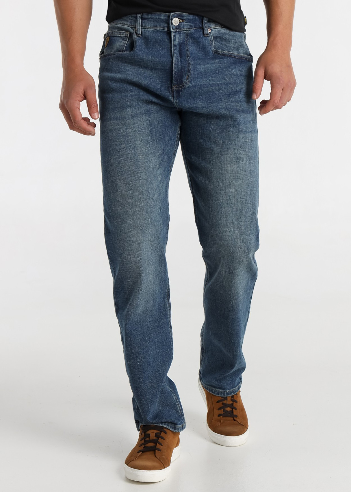Vaqueros straight fit cintura baja Lavado Vintage Azul