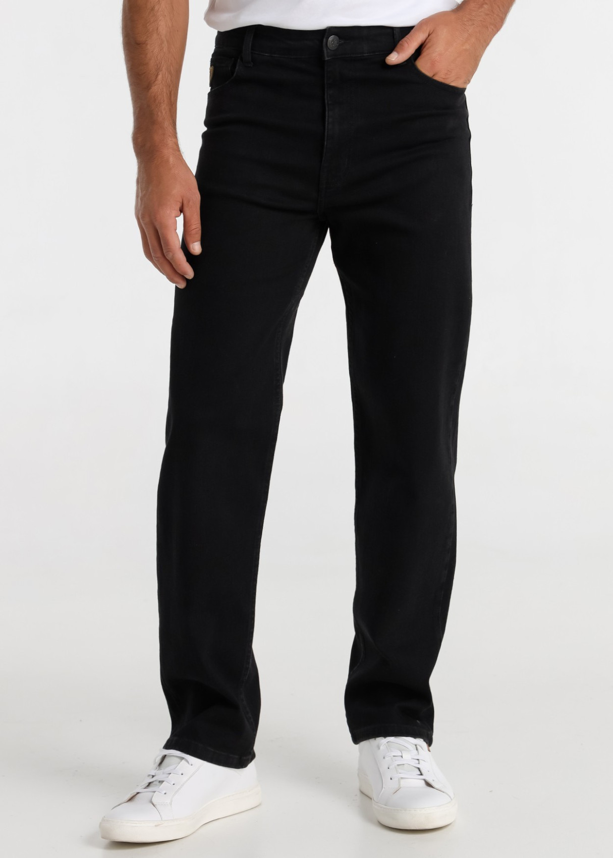 Vaqueros baggy fit cintura alta Denim Negro