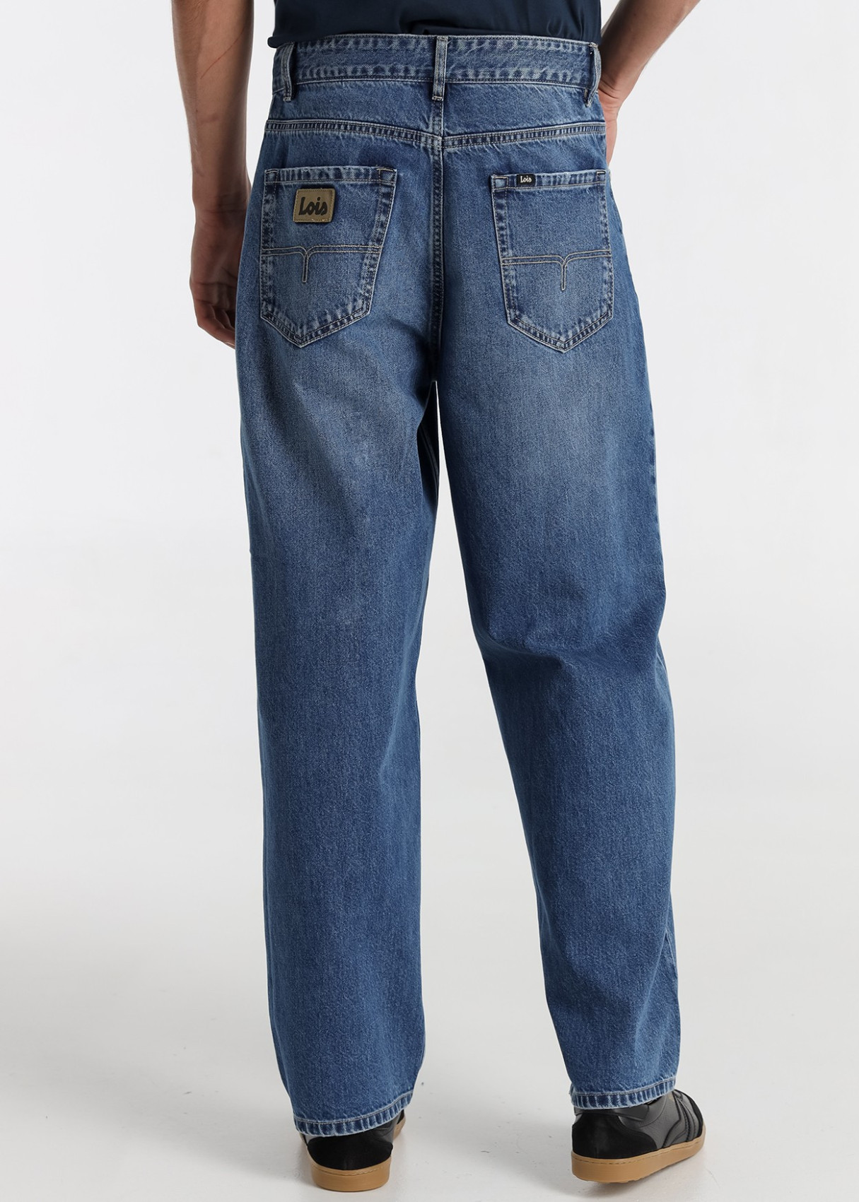 Vaqueros baggy fit cintura alta Lavado Stone azul
