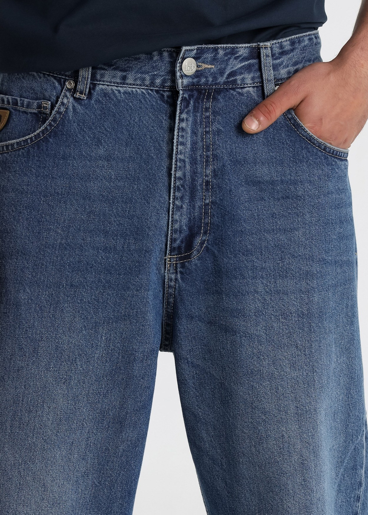 Vaqueros baggy fit cintura alta Lavado Stone azul