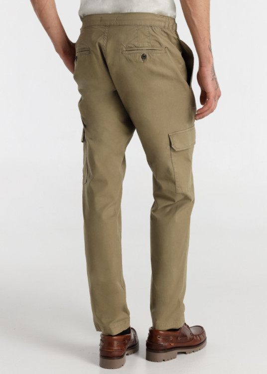 Pantalón Cargo Con Cordones Y Cintura Elástica Jeans Para Hombre  Diseño Versátil