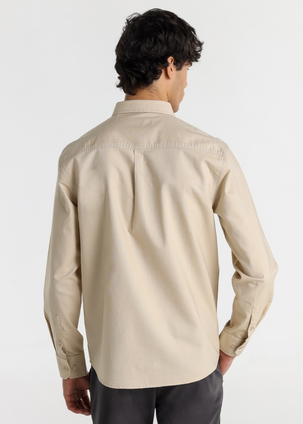Camisa Manga Larga Oxford beige