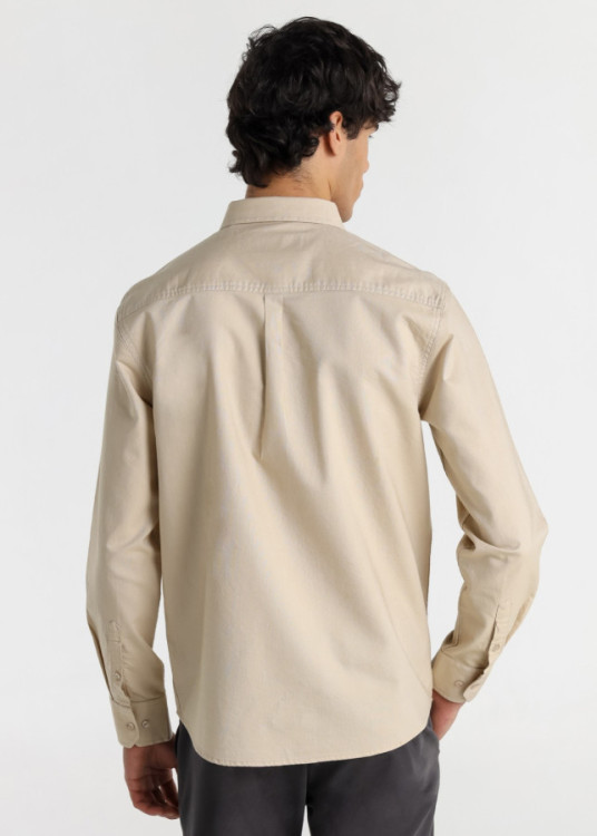 Camisa Manga Larga Oxford beige